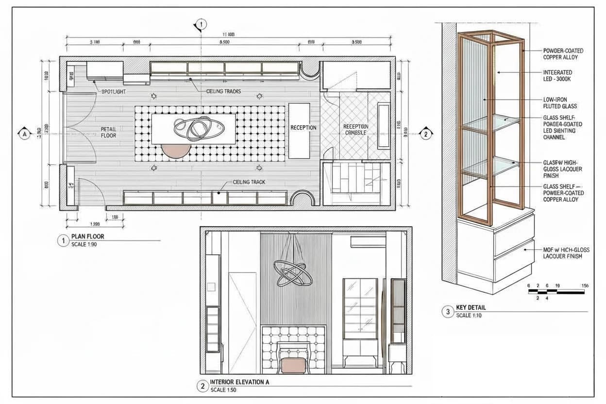 Charles&Christie, Parfimerija & lifestyle, prikaz 2 od 3: Koncept · tehnička dokumentacija · realizacija