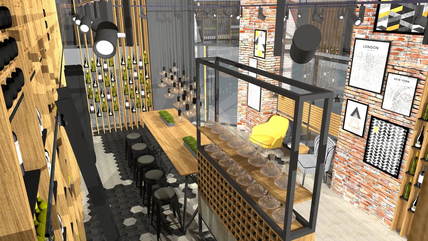 Vinoteka — Koncept i osvetljenje, projekat studija DOBRA